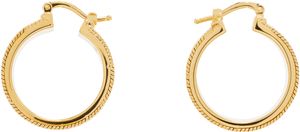 Jil Sander Gold Textured 3 Hoop Earrings