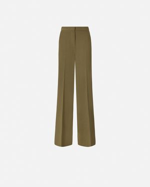 Pinko - Pantalon plissé en lin stretch - Taille 44 - Vert