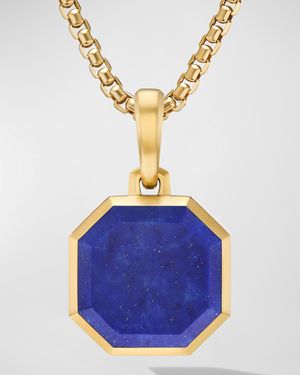 Men's Faceted Stone Pendant in 18K Gold, 16mm