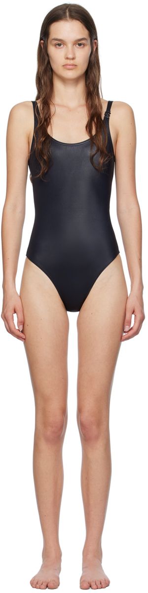 Palm Angels Maillot de bain une pièce noir à monogramme