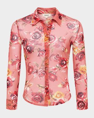 Indiana Fitted Semi-Sheer Blouse