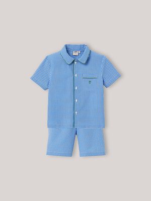 Cyrillus - Pyja-short vichy - Taille 16A - Bleu