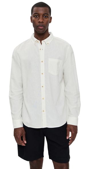 Marine Layer Better-Than-Linen Shirt White L