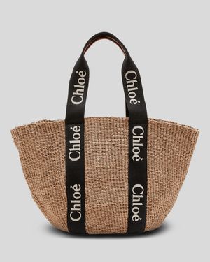 Woody Large Mifuko Basket Bag with Logo Webbing