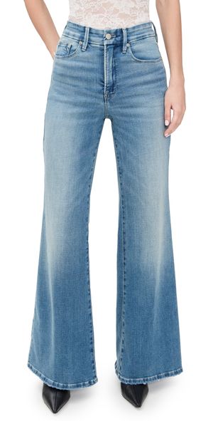 Good American Soft Tech Good Waist Palazzo Jeans Indigo1146 8