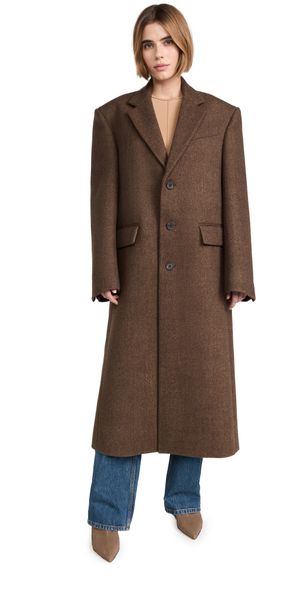 WARDROBE. NYC Single Breasted Coat Brown M