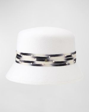 Mini New Kendall Pearly Tie-Dye Wool Bucket Hat