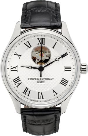 Frédérique Constant Silver & Black Classics Heart Beat Automatic Watch