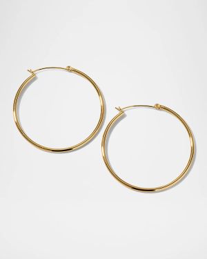 Gold-Plate Hinge Back Hoop Earrings