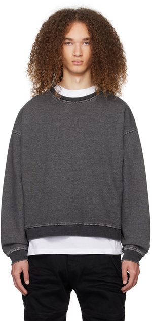 We11done Black Faded Sweatshirt