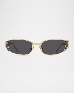4G Liquid Metal and Nylon Rectangle Sunglasses