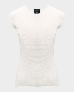 Scoop-Neck Short-Sleeve Ribbed Tee