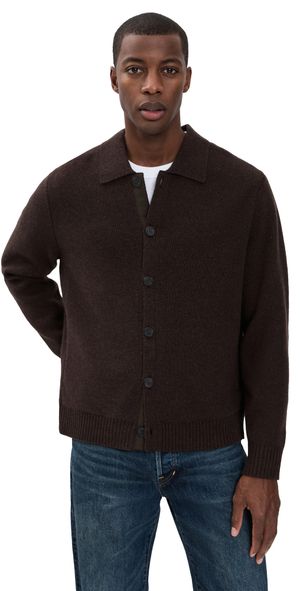 Theory Cameron Cashmere Cardigan Brownwood Melange S