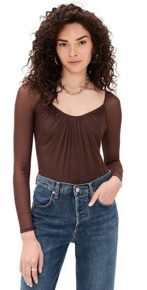 L'AGENCE Gwendolyn Thong Bodysuit Chocolate XL
