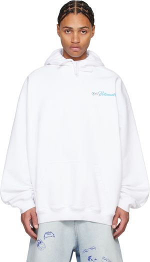 VETEMENTS White 'Only Vetements' Oversized Hoodie