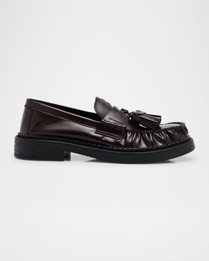 Spazzolato Leather Tassel Loafers