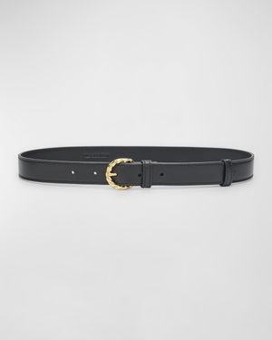Gia Twisted Buckle Leather Belt