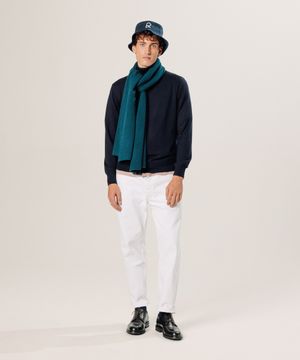 Rodier - Pull col roulé en laine mérinos - Taille 2XL - Bleu