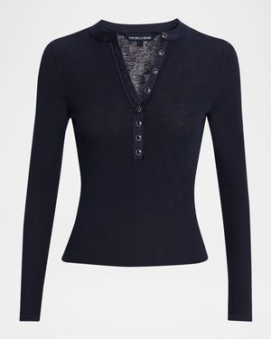 Drexler Ribbed V-Neck Top