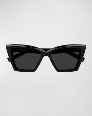 Beveled Acetate Cat-Eye Sunglasses