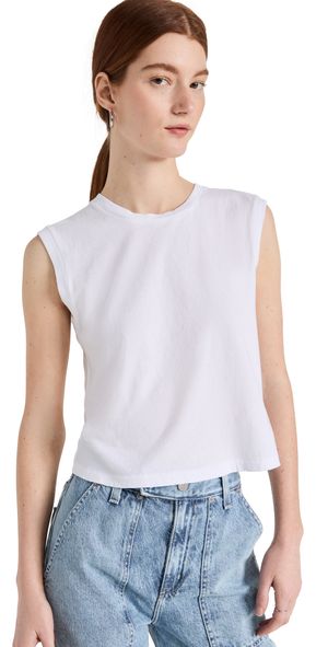 AMO Sleeveless Babe Tee White L