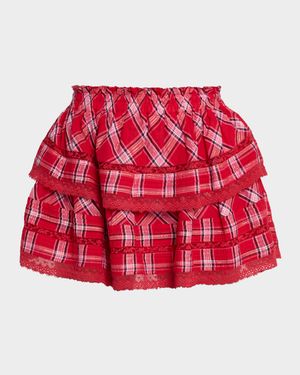 Tartan Ruffle Mini Skirt