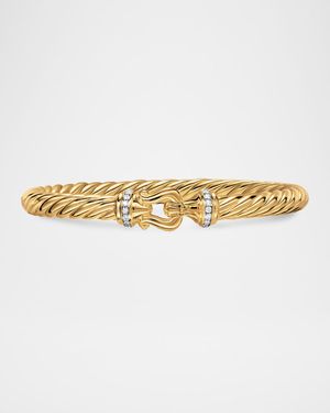 Cablespira Buckle Bracelet with Diamonds in 18K Gold, 6mm