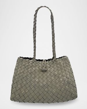 Croissant Woven Leather Shoulder Bag