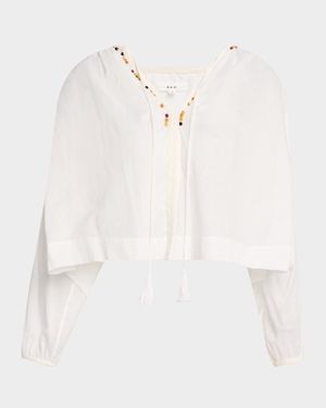 Jodie Beaded Long-Sleeve Top