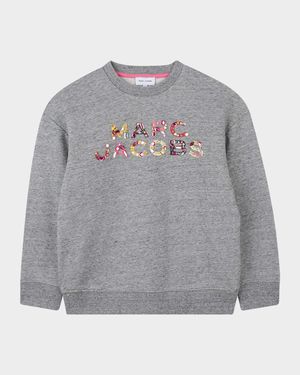Girl's Jeweled Logo Sweatshirt, Size 8-14