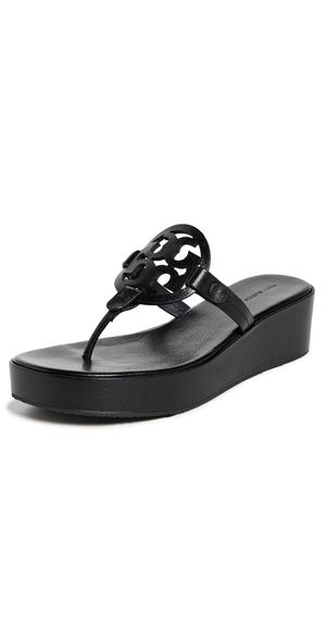 Tory Burch Miller Wedge Sandals 25mm Perfect Black 9