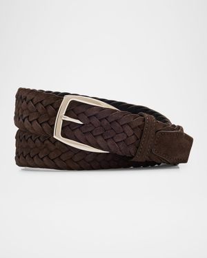 Men's Woven Leather Belt