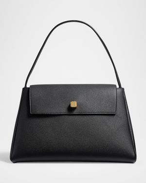 Audrey Flap Calf Leather Top-Handle Bag