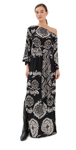 Figue Christy Dress Ornamental Tapestry Onyx Black M