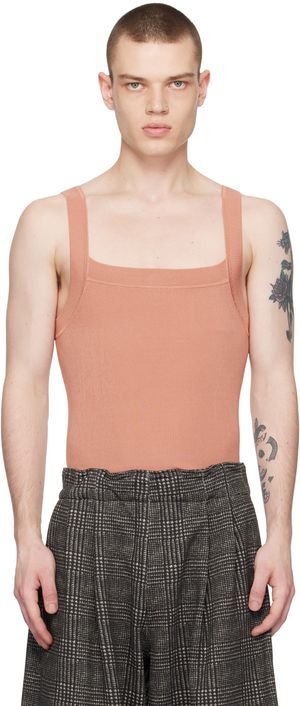 Dries Van Noten Pink Square Neck Tank Top