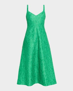 Pocktail Wildflower Cloque Sleeveless Midi Dress