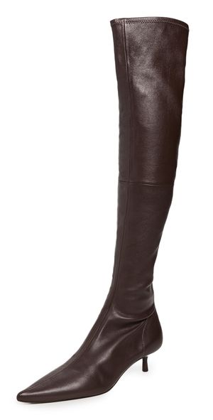 SIMKHAI Joni Stretch Leather Over-The-Knee Boots Hickory 41