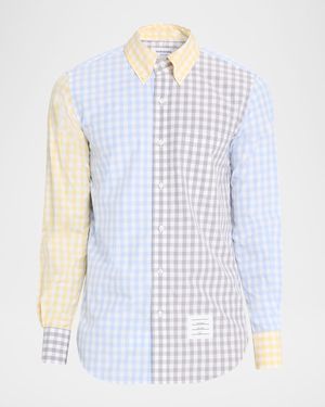 Men's Poplin Funmix Gingham Button-Down Shirt