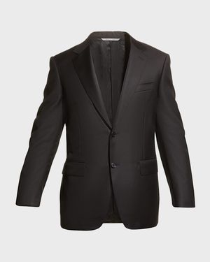 Men's Solid Wool Two-Piece Suit