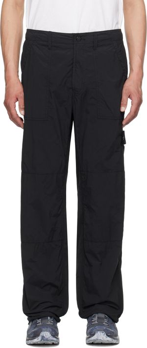 Stone Island Black Nylon Smerigliato Ghost Trousers