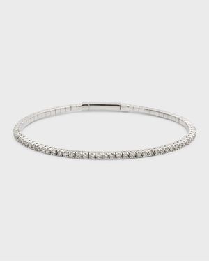 18K White Gold Diamond Bangle Bracelet