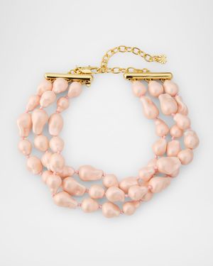 Diana Triple-Row Faux Pearl Necklace