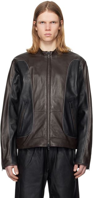 Diesel Black & Brown L-Krixy Leather Jacket