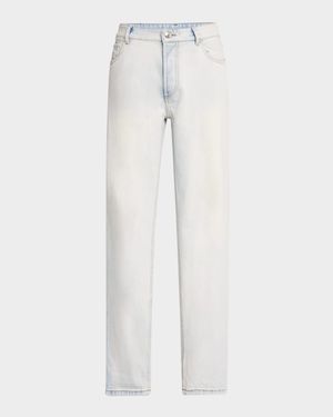 Men's Straight-Fit Light Wash Jeans