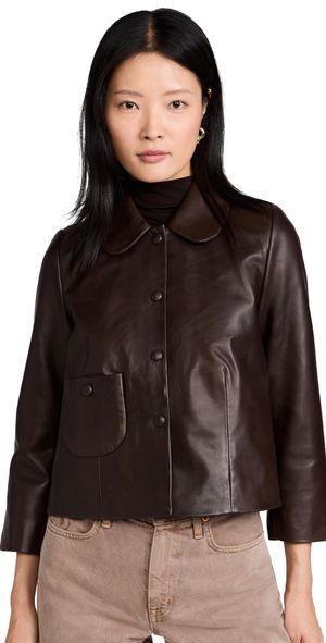 ba & sh Milos Leather Jacket Marron 1