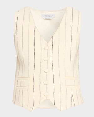 Coleridge Wool Cashmere Pinstripe Vest