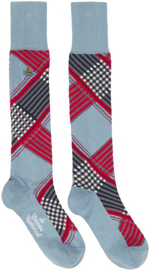 Vivienne Westwood Blue Combat Tartan Socks