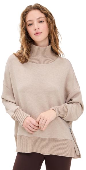 Varley Barker High Neck Sweatshirt Taupe Marl S
