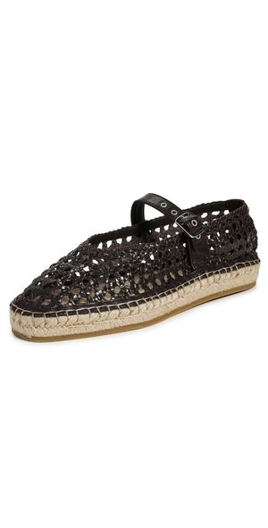 Madewell The Remy Mary Jane Espadrille in Woven Leather Dark Carob 9.5