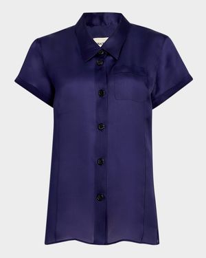 Keefe Short-Sleeve Silk Shirt